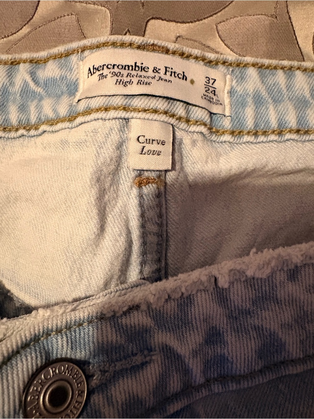 NWT 24w Tall Abercrombie & Fitch Light Blue High-Rise Straight Jeans curve love - Picture 8 of 14